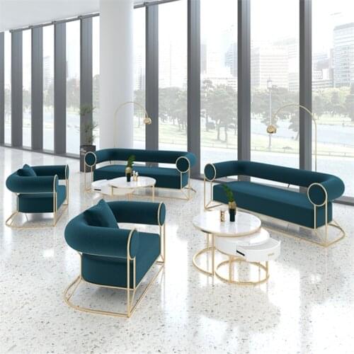 Nordic Milk Tea Shop Deck Table and Chair Combination, Dessert Cafe Rest Area Beauty Salon Single and Double Three-seat Sofa