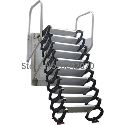 Customized side-mounted ceiling-mounted loft telescopic stairs semi-automatic lifting invisible villa duplex indoor stairs