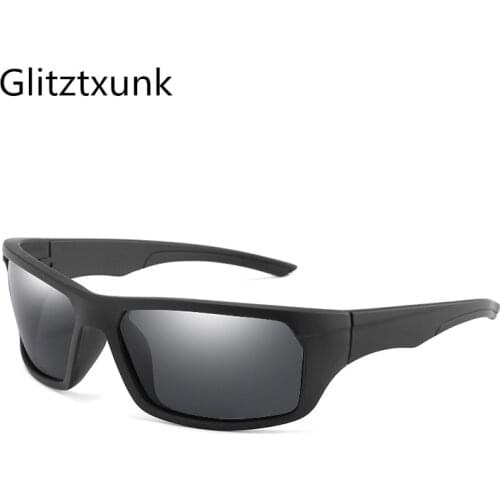 Glitztxunk Polarized Sunglasses Mens Brand Design Square Driving Sun glasses Night Vision For Men UV400 Shades Goggles Eyewear