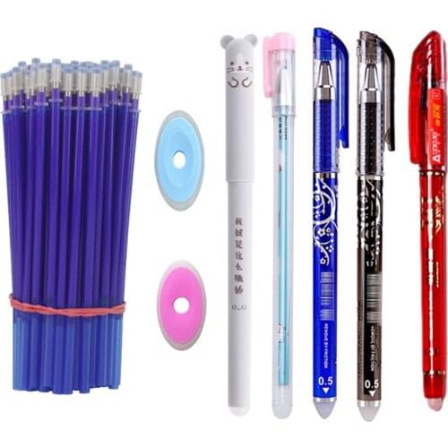 Erasable Gel Pen Colored Ink Refills Rod Cute Pens Kawaii Magic Writing Tools School Students Kids Office Stationery