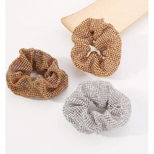 Rhinestone Hair Rope Elastic Hair Band Women Girls Sparkly Full Crystal Hair Scrunchies Ponytail Hold Hair Jewelry Special Gifts