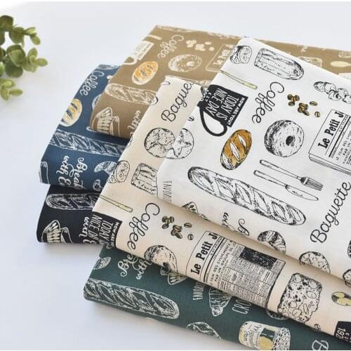 Japan vintage Retro cotton Cartoon tea pattern handwork fabric Childrens clothing shirt cloth for DIY Bag 1 order=50cm*110cm