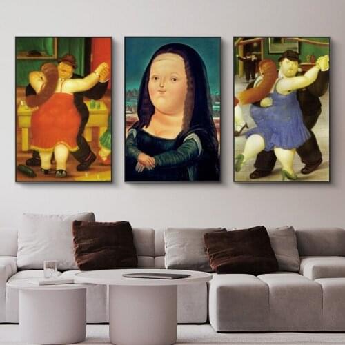 Funny Mona Lisa Wall Art Canvas Posters And Prints By Fernando Botero Famous Wall Art Paintings for Modern Home Cuadros Pictures