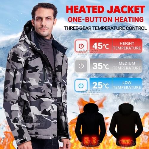 3 Areas Winter Heated Jacket USB Heated Vest Clothing Mens Womens Warm Thermal Hunting Equipment Autumn Windbreaker Clothes