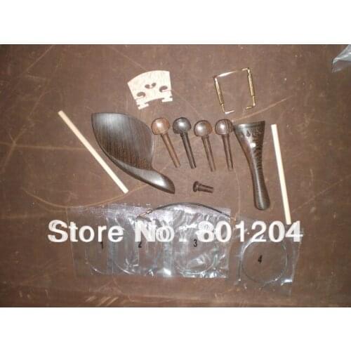 1 SET WENGE OF Violin Fitting 4/4 with Bridge, Sound post, Violin String, Chin rest screw and Tail gut