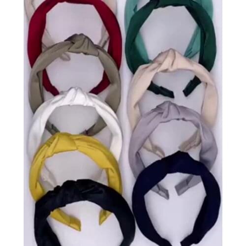 1/Pac 2021 New Wholesale Women Wide Cross Knotted Fashion Elastic Hair Hoop Hairband Headband Hair Accessories