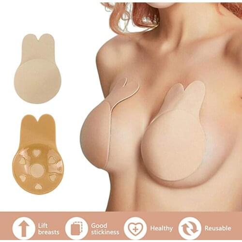 NEW Large Size Strapless Bra Adhesive Sticky Push Up Bras For Women Rabbit Brassiere Sexy Lingerie Invisible Bra Rabbit Reusable