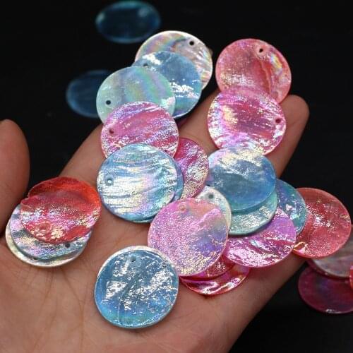 10pcs Natural Shell Beads Round Shape Mirror Shell Loose Beads for Jewelry Making DIY Chandelier Jewelry Accessories Wholesale