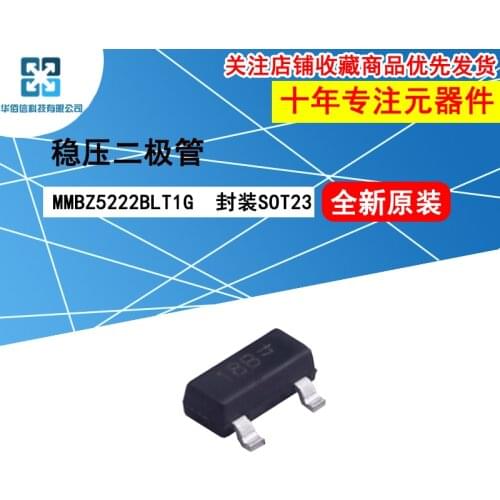10pcs/lot MMBZ5222BLT1G MMBZ5222B marking：18B 100%New original 2.5V 300mW Zener diode