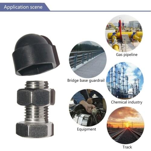 10Pcs M6/M8/M10/M12 Bolt Nut Dome Protection Caps Covers Exposed Hexagon Plastic Bolt Nuts Caps Black