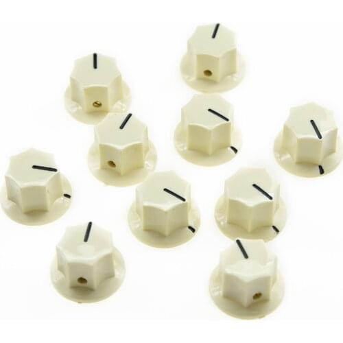 10pcs USA Spec Large Knobs 1/4" MXR Style Jaguar Mustang Knob Ivory