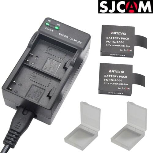 2Pcs Bateria SJCAM sj4000 battery + Dual Charger Kits for Sj4000 wifi sj5000 plus sj6000 sj7000 sj8000 sj9000 Cameras and More