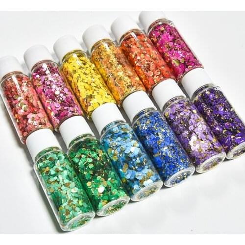 3D Nail Art Mermaid Glitter Hexagon Paillette Sequins Flakes Sparkling Pigment Powder Manicure Decoration Tips Nail Sequins
