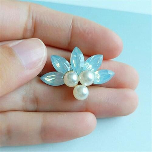 50pcs Pearl Crystal Stones Rhinestone Applique strass Buckle Button Brooch Hairpin Hair Clip Accessories Hat Bag Flip Flop Decor