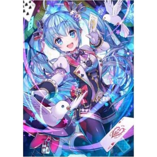 5D DIY Cartoon Anime Girl Diamond Painting Wall Sticker Mosaic Embroidery Home Decoration Painting Art Cross Stitch Kit FH554