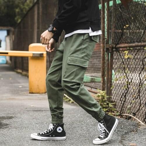 Popular Tactical Pants Male 2020 New Elastic Waist Men Fashion Casual Streetwear Hip Hop Mens Cargo Pants Trousers Harem Pants