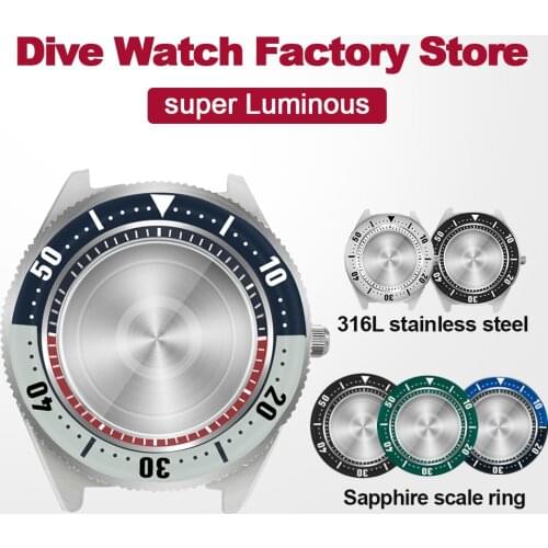 62Mas For Seiko 42.6mm Watch Case NH35/NH36/4R/6R Diving Watch Modified Accessories Case Sapphire 200m Waterproof Watch Cases