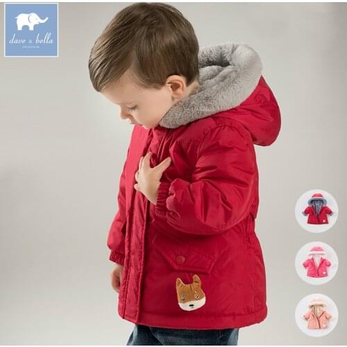 DB7171 dave bella winter baby girls boys down jacket children white duck down padding coat kids hooded outerwear