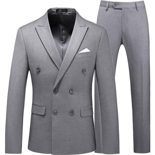 Double Breasted Solid Pink White Green Suit Wedding Suits for Men 2 Pieces Terno Masculino Slim Fit Blazer Costume Business Wear