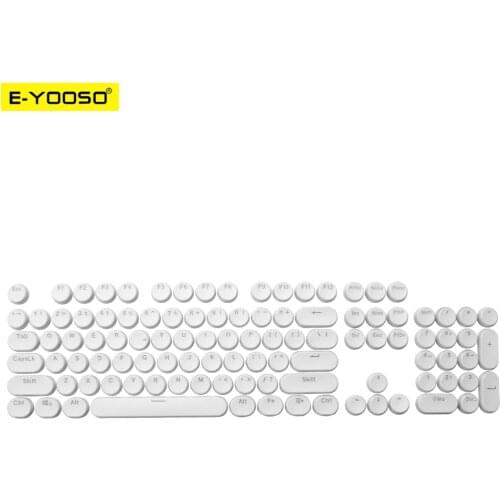 E-YOOSO 104 Key Retro Punk Round mechanical keyboard key caps For Cherry MX style Including key-puller English US keycaps