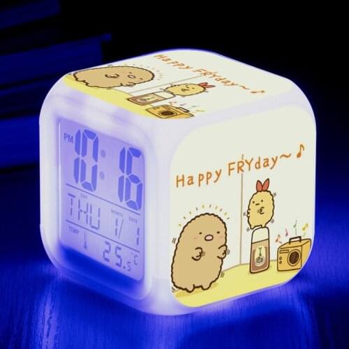 Corner Biological Alarm Clock LED Color Changing Digital Clock Cartoon Toy Children Desk Wake Up Luminous Electronic Alarm Clock