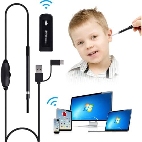 Ear Cleaning Endoscope 5.5mm Mini Camera for Android PC Ear Pick EarPick 3 in1 USB HD Visual Ear Spoon Otoscope Borescope Tool