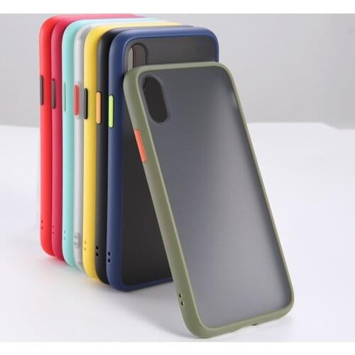 Hybrid Color Simple Matte Bumper Phone Case For OPPO Realme X2 XT A5 A9 2020 A3S A7X A5S Shockproof Silicone Bumper Clear Cover