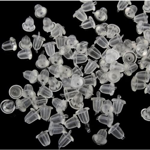 Hot 100 Pcs/Set Soft Silicone Rubber Earring Back Stoppers for Stud Earrings DIY Jewelry Making Earring Findings Accessories