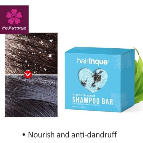 HAIRINQUE Organic Seaweed Shampoo Bar 100%PURE Seaweed Handmade Cold Processed Shampoo Natural Ingredient Hair Shampoo Soap