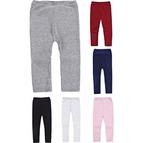 LILIGIRL Girls Legging Baby Children Rib Cotton Leggings Striped Skinny Kids Autumn Winter High Waist pants for Toddler 2-6Y