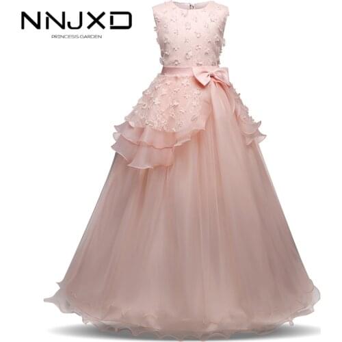 Summer Girls Dresses 2019 New Brand Princess Girl Clothes Floral long Party Sleeveless Party Dress Girls Clothes For 5-14 Years