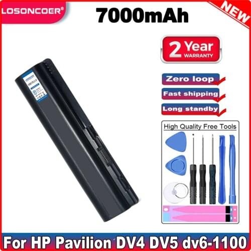 LOSONCOER 7000mAh Laptop Battery HSTNN-IB72 HSTNN-LB72 HSTNN-LB73 HSTNN For HP Pavilion DV4 DV5 dv6-1100 Series Battery
