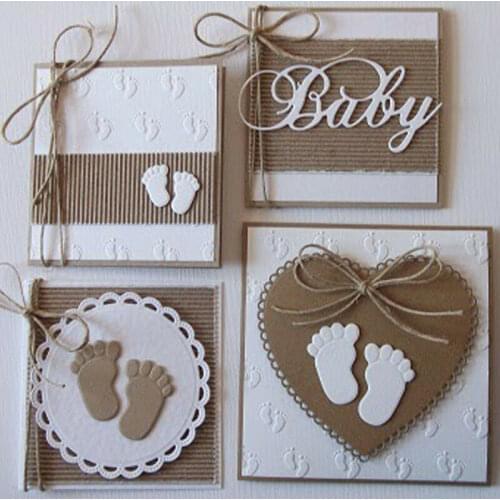 Cute Baby Footprints Metal Cutting Dies Scrapbooking Embossing Card Making Craft