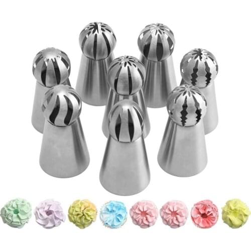 3/5/8pcs Cake Piping Nozzles DIY Baking Tools Stainless Steel Cream Puffs Decorating Squeeze Flower Mouth Pastry Baking Tools