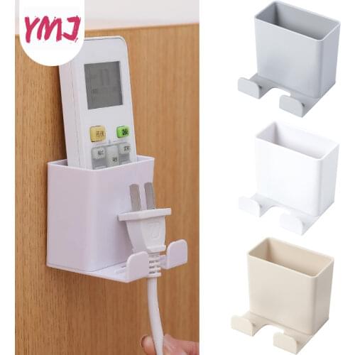 Wall Mounted Storage Box Organizer Air Conditioner Remote Control Storage Case Mobile Phone Hanging-Plug Holder Stand Container