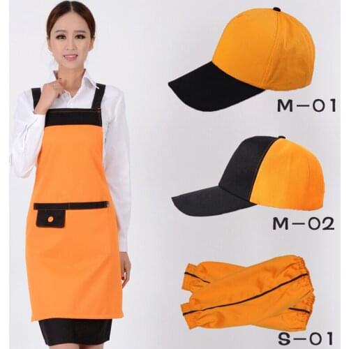 New Apron Fast Food Chain Workwear Fresh Fruit Supermarket Milk Tea Waist Custom Logo Printing
