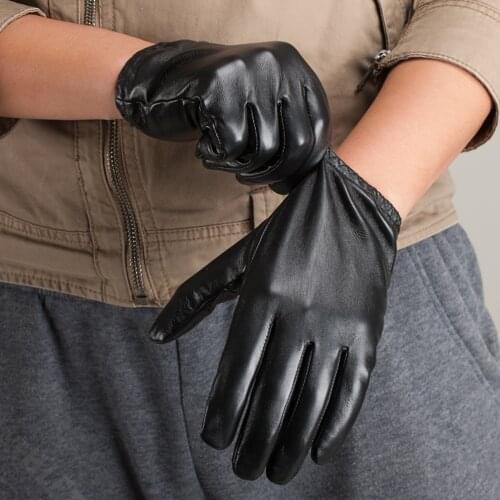 High Quality Warm Winter Mens Sheepskin Motorcycle Cycling Glove Male Thermal Hot Trendy Soft Corrugated Ridding Mitten S2188