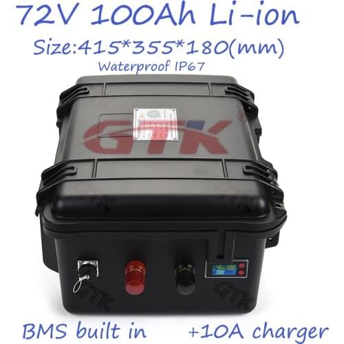 Factory direct 72V 100Ah lithium ion battery pack with LED display waterproof case for Lure Fishing boat motor EV EL motorhome