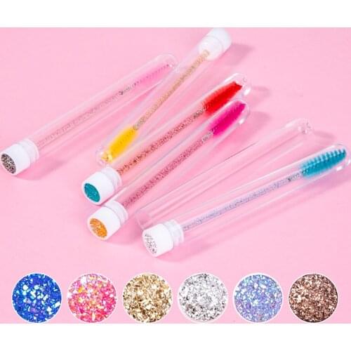 10pcs Reusable eyebrow brush tube disposable eyelash brush eyebrow brush with resin drill replaceable brushes dust-proof