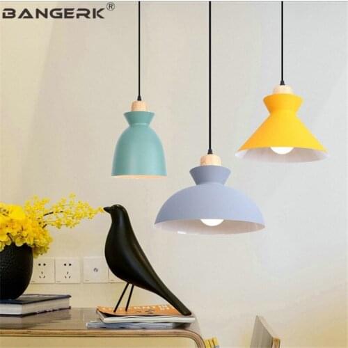 Nordic Design Industrial Decor Led Pendant Lamp Modern Wood Pendant Lights Dining Room Hanging Light Indoor Lighting Fixtures