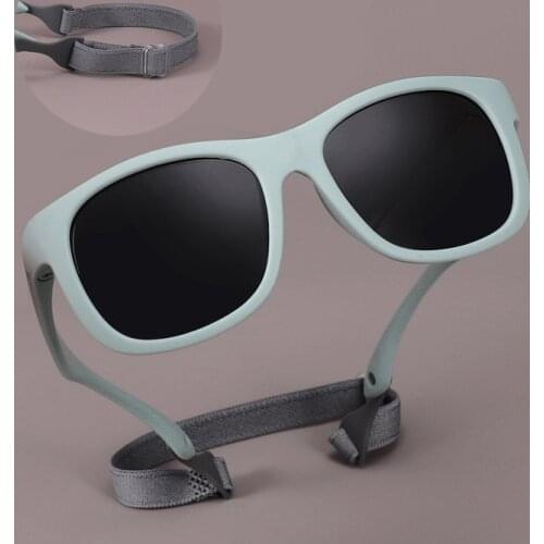 Kids Sunglasses Fashion Vintage Boys Girls Baby Sun Glasses UV400 Eyewear Child Shades Polarized Free Glasses Elastic Band 8306