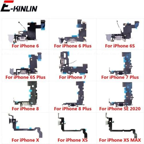 High Quality Charging Flex Cable For iPhone 5S SE 6 6S 7 8 Plus USB Charger Port Dock Connector With Mic Flex Cable
