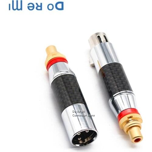 2pcs Metal XLR 3 Pin Male/Female to RCA Female Audio Jack Adapter Plug Connector for audio signal connection of audio equipment
