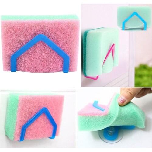 2pcs Creative Design New Suck Suction Family Sucker Hanger Hook for Cleaning Sponge Dishcloth Bath Toilet Kitchen Bathroom