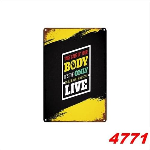20*30CM GYM Decor Tin Signs Metal License Plate Sticker Antique Metal Tin Painting Pub and Shop DECOR Wall Sticker