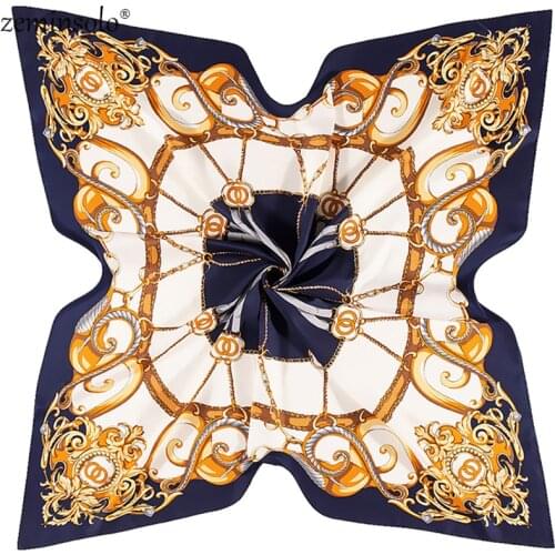 2020 Chain Luxury Brand Scarf Hijab Square Scarves Stoles 100% Twill Silk Scarf Woman Bandana Kerchief Shawl Scarves For Lady