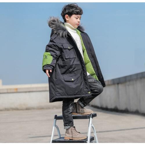 2021 Fashion Thicken Hoodned Boys Coat Autumn and Winter Children Outwear Cotton-Padded Tops Clothes Jackets Boys 3-14 Years Old