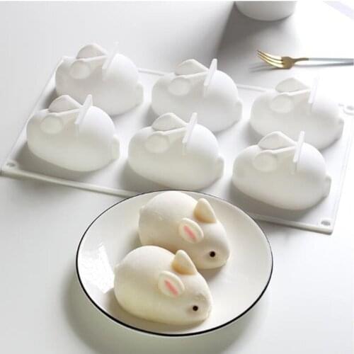 3D Creative Silicone Rabbit Mold Mousse Cake Chocolate Ice Cream Pudding Ice Tray Mold Baking Tools