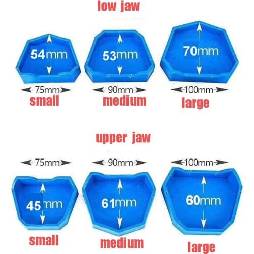 6 pcs dental lab silicone rubber tray base mould impression pouring plaster base tray suitable for dental trays of any size