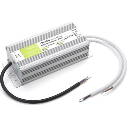 AC110V-220V to DC12V Power Supply 10W 20W 30W 50W 80W 100W IP67 Waterproof 24V LED Transformer Electronic Aluminum alloy Driver
